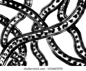 White and black vector. Grunge background. Abstract brush pattern.