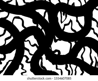 White and black vector. Grunge background. Abstract brush pattern.