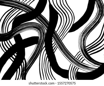 White and black vector. Grunge background. Abstract brush pattern.