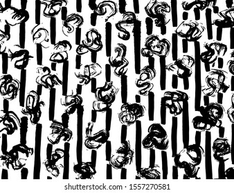 White and black vector. Grunge background. Abstract brush pattern.