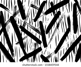 White and black vector. Grunge background. Abstract brush pattern.