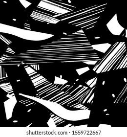 White and black vector. Grunge background. Abstract brush pattern.