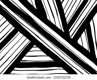 White and black vector. Grunge background. Abstract brush pattern.