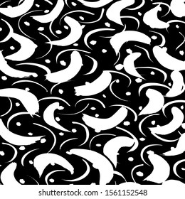 White and black vector. Grunge background. Abstract brush pattern.