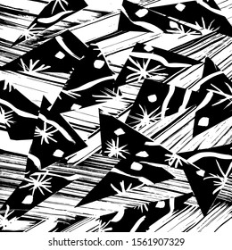 White and black vector. Grunge background. Abstract brush pattern.