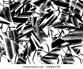 White and black vector. Grunge background. Abstract brush pattern.