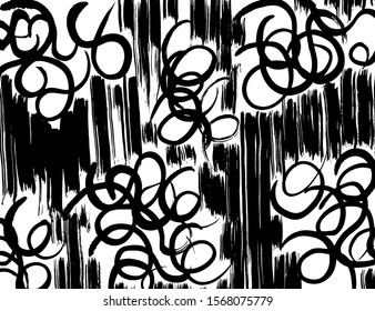 White and black vector. Grunge background. Abstract brush pattern.