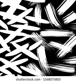 White and black vector. Grunge background. Abstract brush pattern.