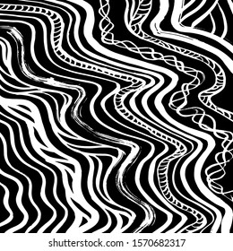 White and black vector. Grunge background. Abstract brush pattern.