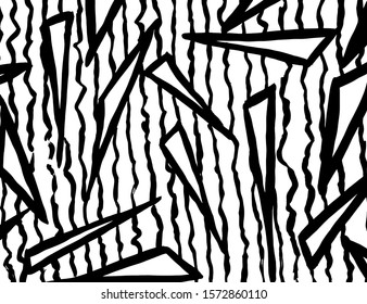 White and black vector. Grunge background. Abstract brush pattern.