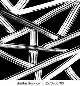 White and black vector. Grunge background. Abstract brush pattern.