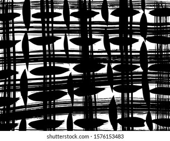 White and black vector. Grunge background. Abstract brush pattern.