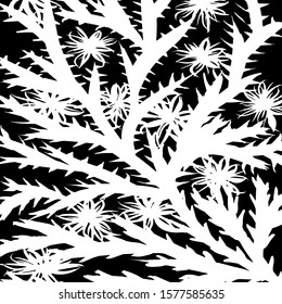 White and black vector. Grunge background. Abstract brush pattern.