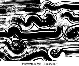 White and black vector. Grunge background. Abstract brush pattern.