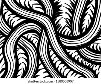 White and black vector. Grunge background. Abstract brush pattern.