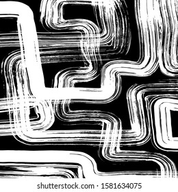 White and black vector. Grunge background. Abstract brush pattern.