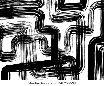 White and black vector. Grunge background. Abstract brush pattern.