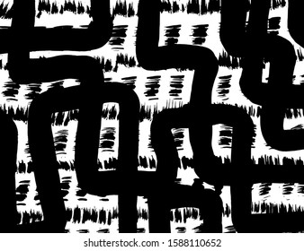 White and black vector. Grunge background. Abstract brush pattern.