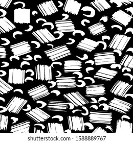 White and black vector. Grunge background. Abstract brush pattern.