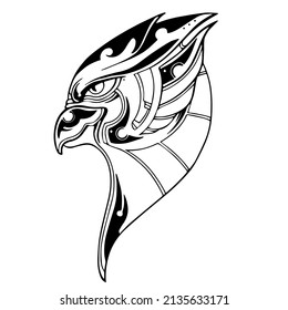 a white and black vector illustration of an eagle head
