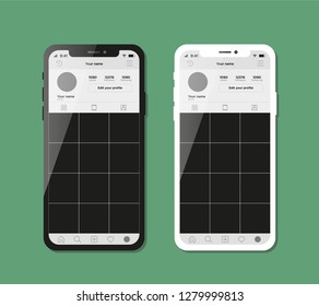 white and black vector phones with app for your photo