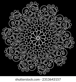 White and black vector svg mandala