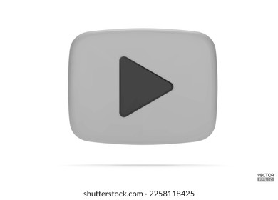 White and Black Video camera icon isolate on white background. 3d Realistic movie icon, play button for the interface of applications. Video, streaming, multimedia concept. 3D vector illustration.