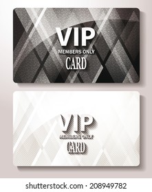 White and black Vip cards with the abstract background