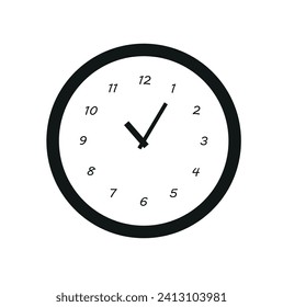 White and black wall office clock icon set. Vector design template portrait. Mock-up for branding and advertising isolated on transparent background.colorful watches