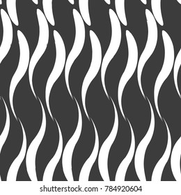 White and black wave elegant design element.Abstract seamless pattern vector illustration.