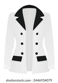 White and black woman suit. vector illustration