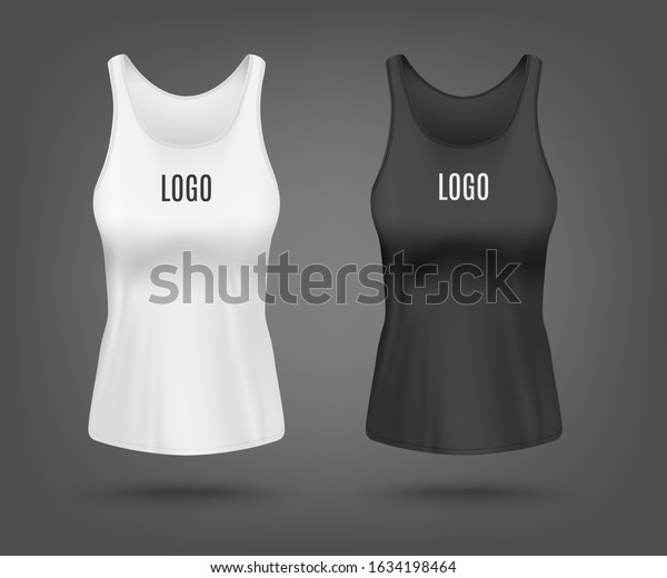 Download White Black Womens Tank Top Mockup Stock Vector Royalty Free 1634198464