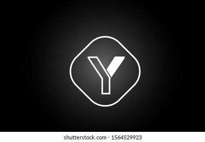 white black Y line letter icon alphabet logo shape for company design. Corporate logotype concept