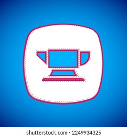 White Blacksmith anvil tool icon isolated on blue background. Metal forging. Forge tool.  Vector