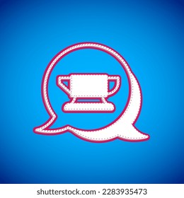 White Blacksmith anvil tool icon isolated on blue background. Metal forging. Forge tool.  Vector
