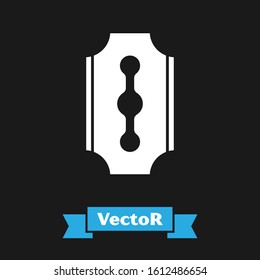 White Blade razor icon isolated on black background.  Vector Illustration