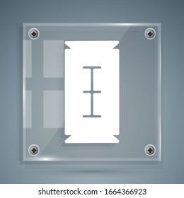 White Blade razor icon isolated on grey background. Square glass panels. Vector Illustration