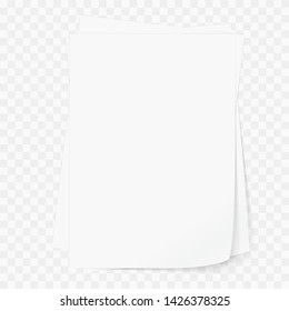 White blank A4 paper. Templates for presentation of the design of a flyer, cover or poster. Vector illustration, mockup brochure