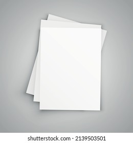 White blank A4 paper. Templates for presentation of the design of a flyer