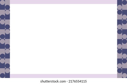 White blank abstract background with decorative circle and squares pattern as a frame. Suitable for invitation, card, banner, cover, and backdrop.