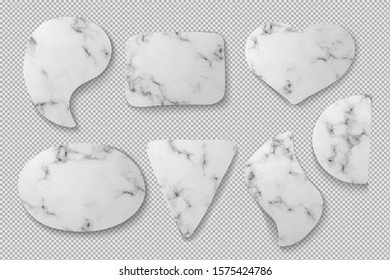 White Blank abstract Shape design marble template set with shadow on transparentcy background. concept podium stage showcase for product,  sale, banner, presentation, cosmetic, offer. Realistic vector