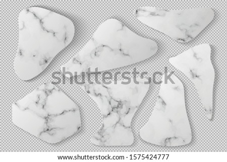 White Blank abstract Shape design marble template set with shadow on transparentcy background. concept podium stage showcase for product,  sale, banner, presentation, cosmetic, offer. Realistic vector
