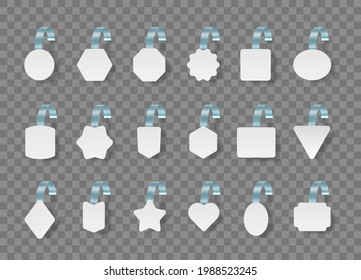 White blank advertising wobblers isolated on transparent background.