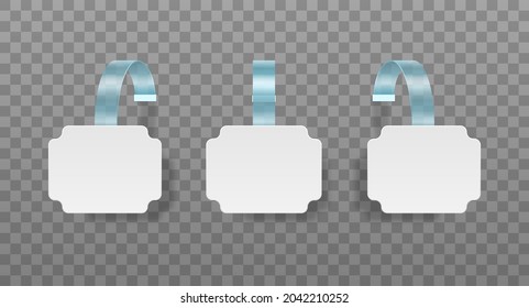 White blank advertising wobblers isolated on transparent background.