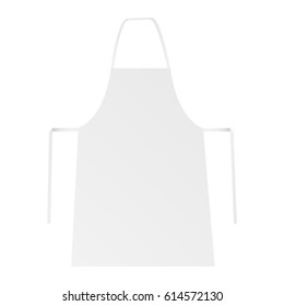 White blank apron mockup isolated. Kitchen protective uniform. Vector illustration