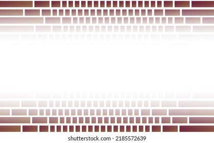White blank background with brown gradient colored brick layer as a frame. Suitable for text placeholder, wallpaper, banner, card, and cover.