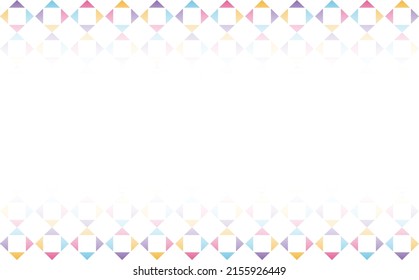 White blank background with copyspace and decorated by colorful cubic triangles pattern.