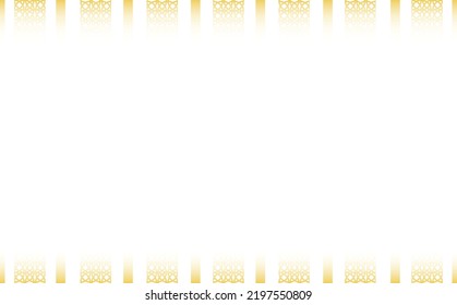 White blank background decorated by yellow colored blurry ornamental stripes. Background with copyspace. Islamic theme background.
