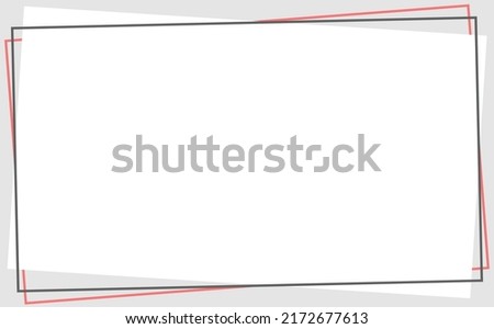 White blank background with decorative outline border within grey background. Background with frame and copyspace. Suitable for card, presentation, wallpaper, and banner.