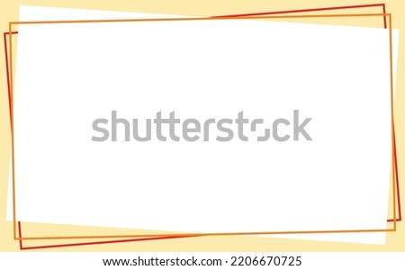 White blank background with decorative outline border within yellow background. Background with frame and copyspace. Suitable for card, presentation, wallpaper, and banner.